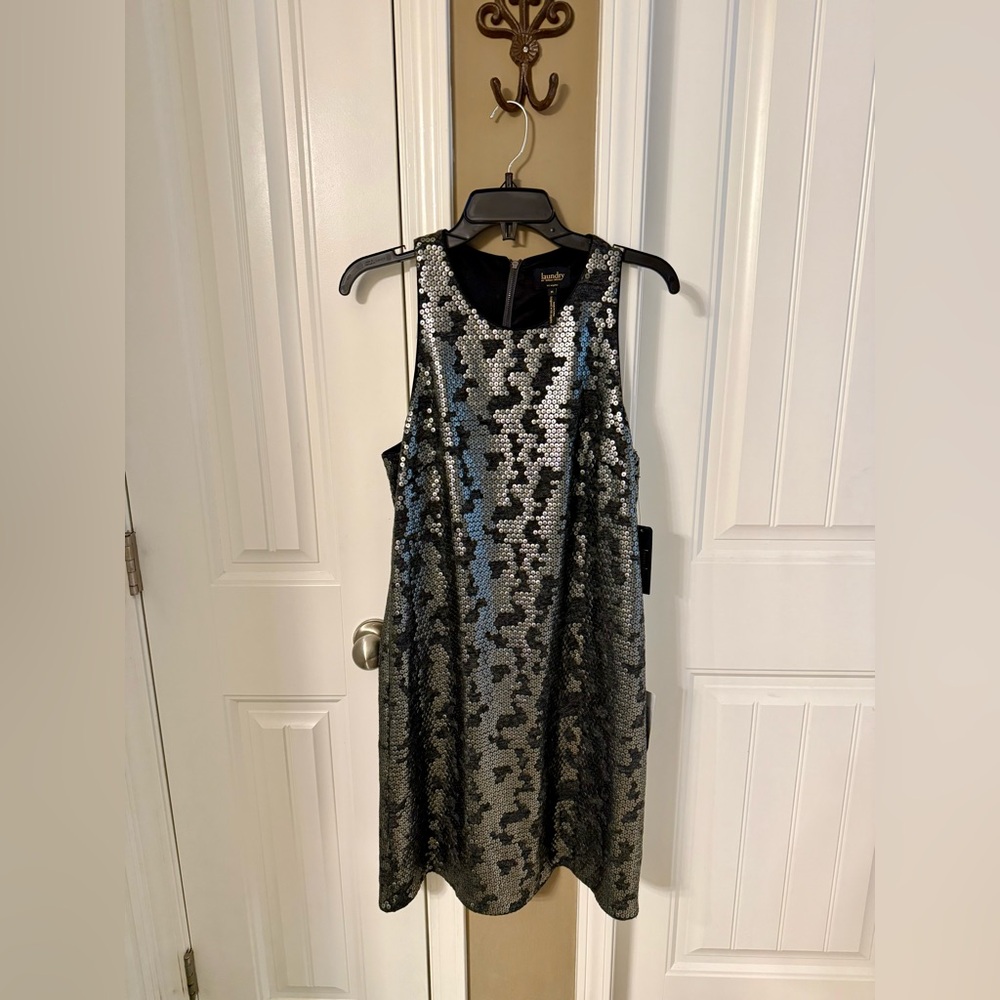 Elegant Black and Silver Sequin Dress
